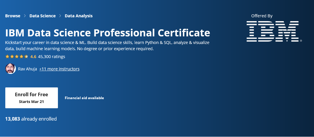 best free Coursera course for deep learning